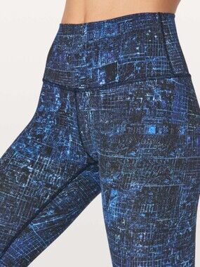 Lululemon Wunder Under Hi Rise City Lights Multi Black Tight Sz 4